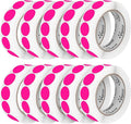 Perco Fluorescent Pink 1-Inch Perforated Circle Dot Sticker Labels — 10 Rolls by Perco
