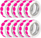 Perco Fluorescent Pink 1-Inch Perforated Circle Dot Sticker Labels — 10 Rolls by Perco