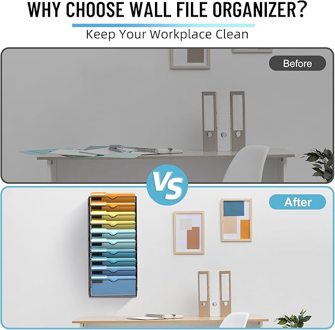 SUPEASY 10-Tier Wall File Holder Organizer - Image 6