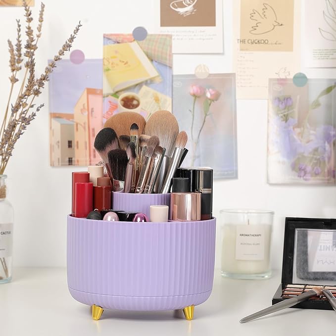 SKYDUE 360 Rotating Purple Pen & Art Supply Organizer - Image 5