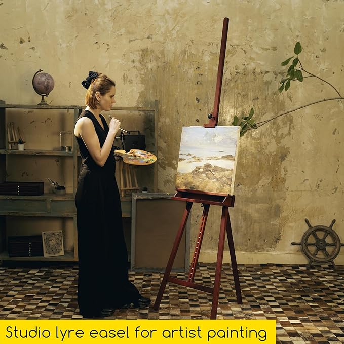 MEEDEN Walnut Large Painters Easel Adjustable Solid Beech Wood Artist Easel - Image 6