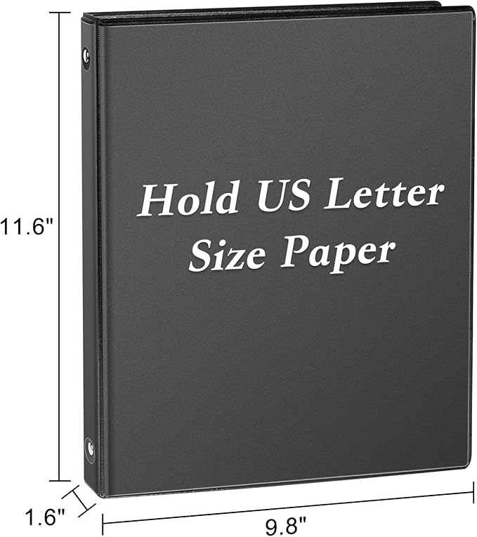 CIXILDTS 1-inch Round Ring Binder, Standard 3 Ring Binder Fit Letter Size Paper - Image 2