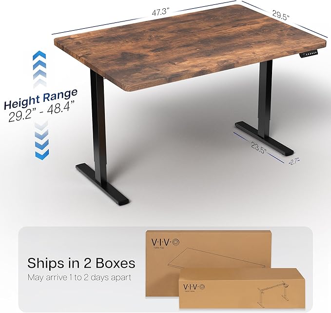 VIVO Electric 48 x 30 in Rustic Standing Desk, Memory Height Adjustment - Image 3
