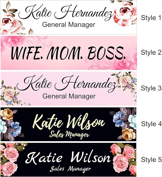 2" x 8" Custom Name Plate for Desk, Office Aluminum Desk Name Plate Personalized - Image 2
