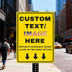 Custom Sign Large, Left or Right Arrow, Glow in the Dark/Reflective Option - Image 2
