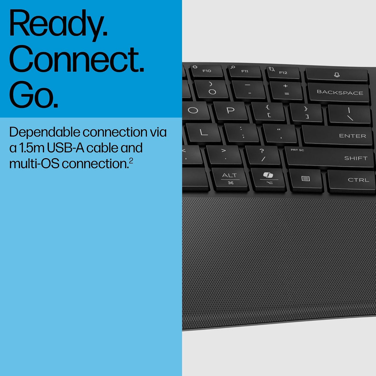HP 480 Comfort Wired Keyboard - Plug & Play Keyboard, Connect to PC or La...