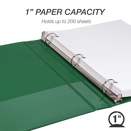 Samsill 1 Inch 3 Ring Binder, Made in USA, Economy Round Ring, 200 Sheet - Image 3