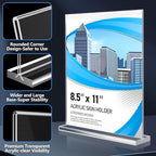 Eocnrhe Acrylic Sign Holder 8.5 x 11 6 Pack, Double-Sided Clear Sign Holder - Image 6