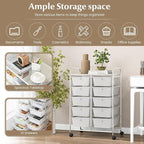 LDAILY 10 Drawer Rolling Cart, Storage Cart Organizer on Wheels, Drawer Cart - Image 5