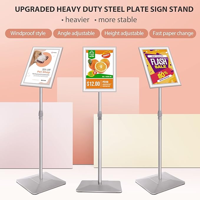 VAIIGO 8.5"x11" Pedestal Poster Sign Stand - Image 2