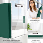 SFLHHDM Clipboard with Storage,Heavy Duty Clip Boards 8.5x11 with 2 Storage Case,Clear Visible Panel Storage Clipboards,Side Opening Nursing Clipboard Folder for Office Supplies-Emerald