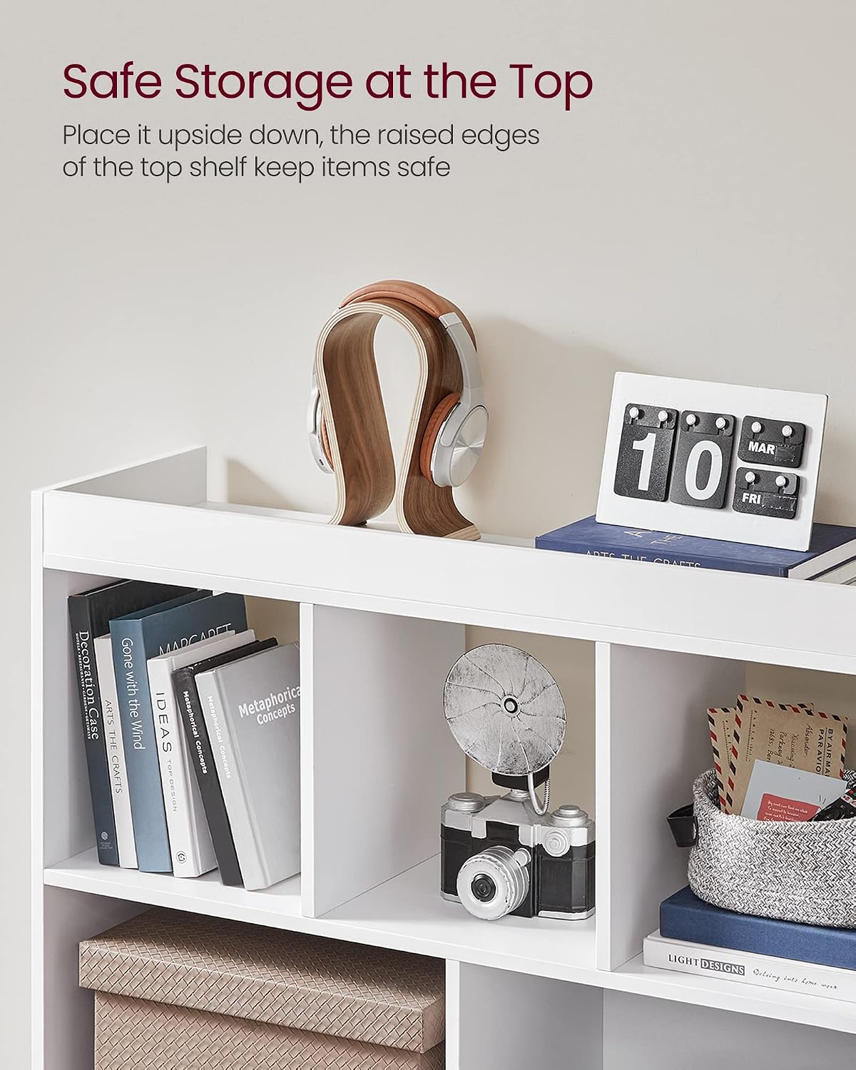 VASAGLE Bookshelf, 8 Cubes Storage Organizer, 35.4 x 11 x 39.4 Inches