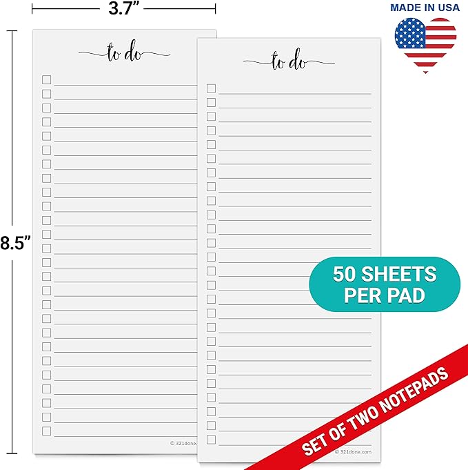 321Done To Do List Notepad 2-Pack, 3.7 x 8.5 - Image 2