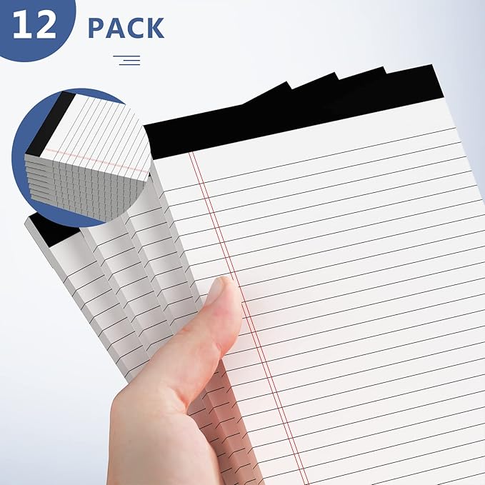 Nichela 5" x 8" Note Pads 12 Pack of Legal Pads 30 Sheets Notepad College Ruled - Image 5