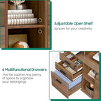 Lateral File Cabinet with Lock, Large Mobile Storage Filing Cabinet with 6 - Image 5