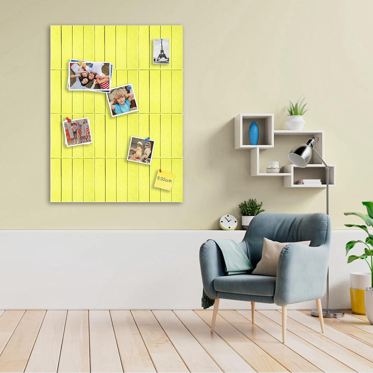 12 Packs Yellow Felt Pin Board, Large 12" Bulletin Board with 30 Push Pi...