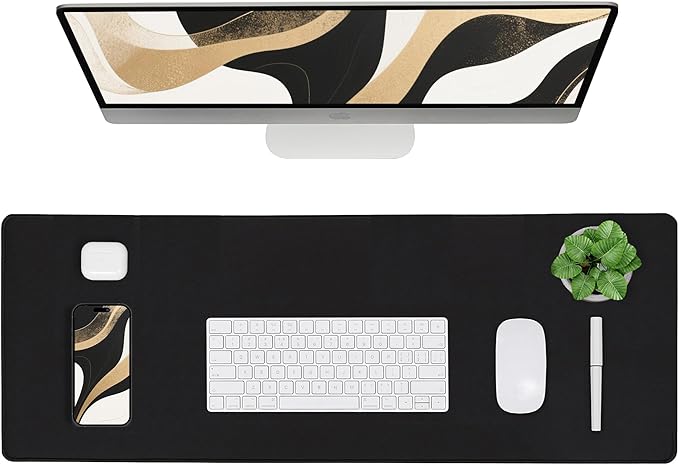 ALOANES Black Waterproof Desk Mat, Large Mouse Pad by Aloanes