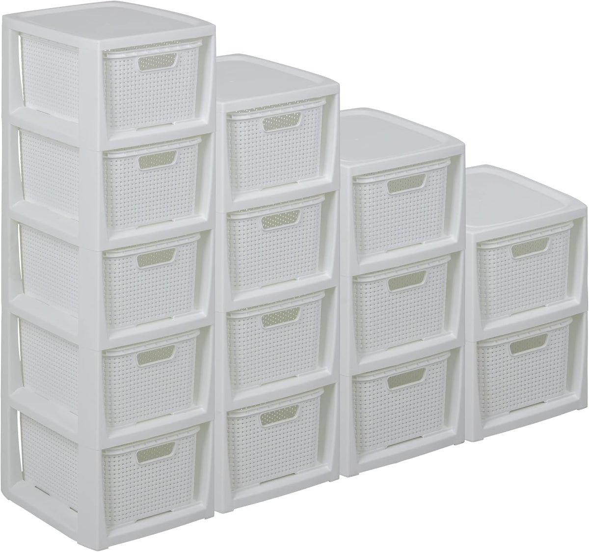 BranQ Home Essential Shelf in Rattan Design, BPA-Free Plastic PP (Polypropyle...