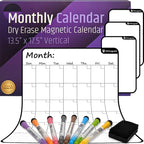 Large Dry-Erase Magnetic Monthly Calendar + Free Bonus: 3 Grocery/to-Do List - Image 9