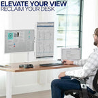 VIVO Dual Monitor Desk Mount, Heavy Duty Fully Adjustable Steel Stand, Holds 2 - Image 9