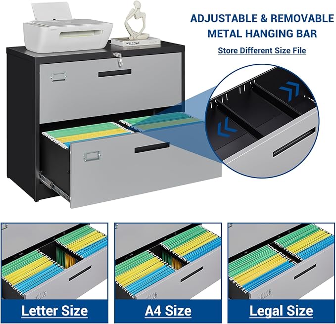 Fesbos 2 Drawer Lateral File Cabinet - Image 4
