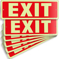 iSYFIX Exit Glow in the Dark Sign Aluminum – 6 Pack 12x4 Inch – Photoluminiscent by iSYFIXPREMIUMSIGNS