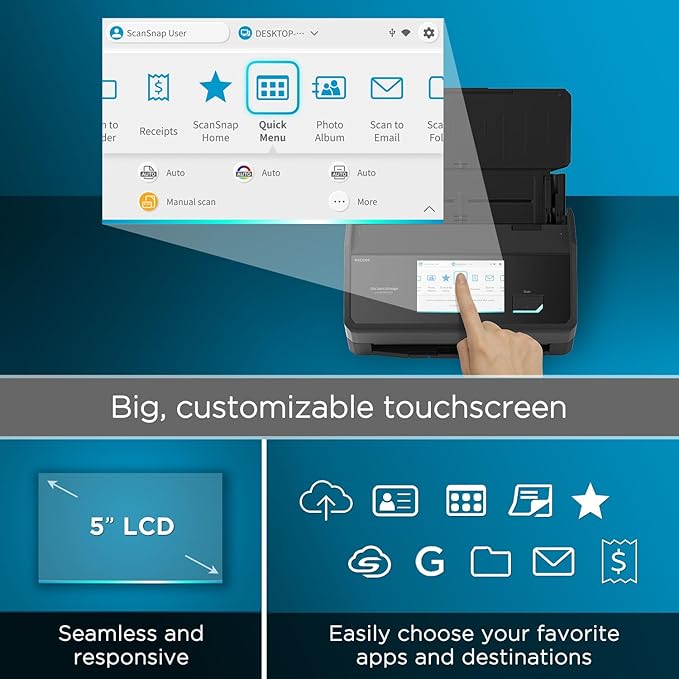 ScanSnap iX2500 Wireless or USB High-Speed Cloud Enabled Document, Photo & - Image 5