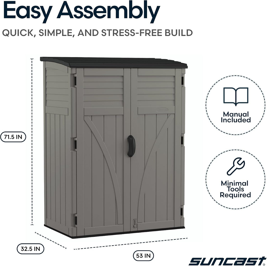 suncast 54 cu ft medium vertical storage shed, view 11