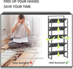 4NM No Assembly 5 Tiers Folding Bookshelf Storage Shelves Vintage Bookcase - Image 7