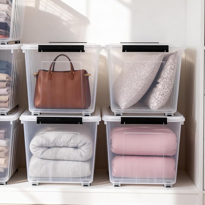Citylife 82 QT Clear Plastic Storage Bins - Image 3