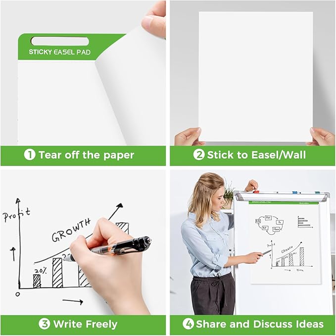 DINGIXOC Sticky Mini Easel Pads 13 x 17 Inches, 3 Pack Anchor Chart Paper - Image 3