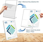DESONAUT 8Pack Slanted Back Acrylic Sign Holder 4 x 6Inches，Clear Plastic Sign - Image 5