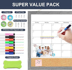 Calendar Whiteboard for Wall, 17x13 Inches Dry Erase Calendar Cork Board Combo - Image 5