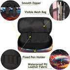Pardick Pencil Case，Baseball Fire Big Capacity Pencil Pouch Coin Pouch - Image 5