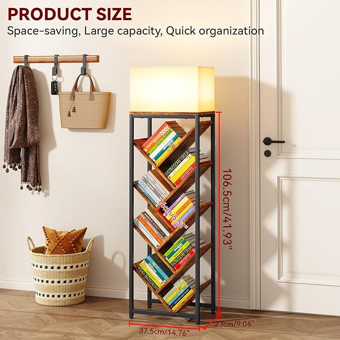 IBUYKE 9 Tier Tree Bookshelf, Floor Standing Wood Bookshelf - Image 3