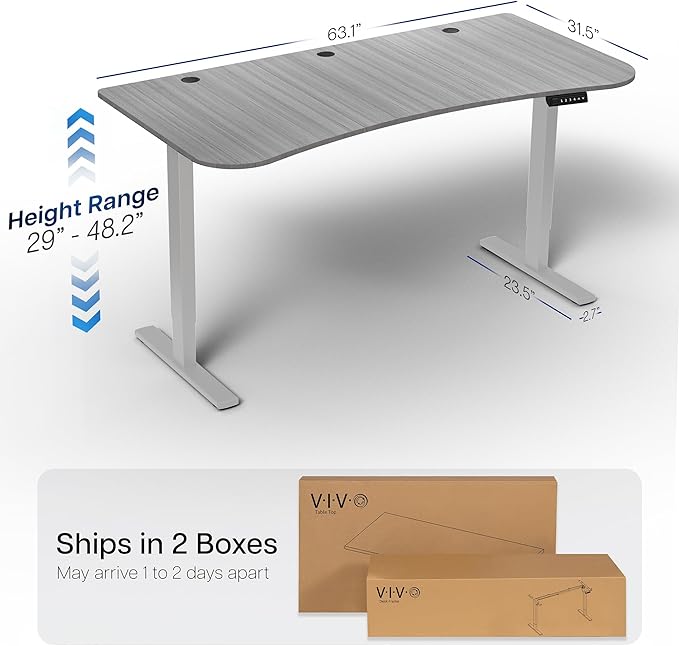 VIVO Electric 63 x 32 in Standing Desk, Memory Height Adjustment, 1B Series - Image 3