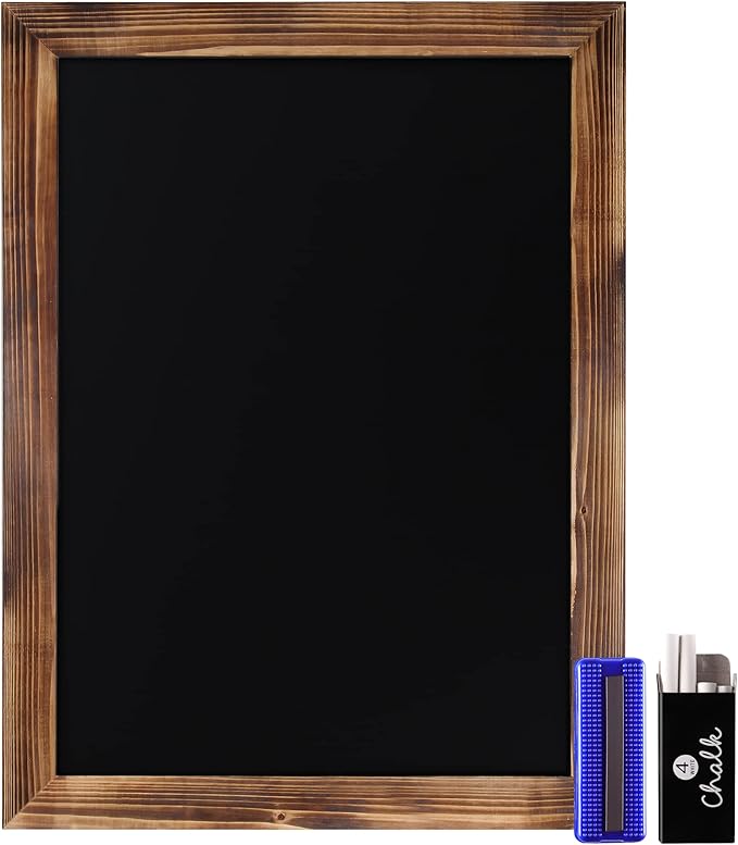 HBCY Creations 11" X 17" Torched Brown Solid Wood Frame Wall Chalkboard - Image 9
