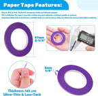 cridoz 15 Rolls Thin 1/8 Inch Whiteboard Tape, Low-Tack Paper Pinstripe Art - Image 3