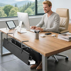 Desk Cable Management Tray, Fabric Cable Organizer, No Drill Large Clamp/Screw - Image 7