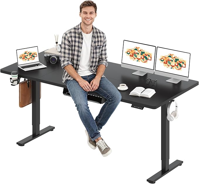 SANODESK Electric Standing Desk 79 x 32 Inches Height Adjustable Stand Up by sanodesk