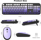 MOFII Wireless Keyboard and Mouse Combo, Full Size 2.4G Retro Round Computer - Image 7
