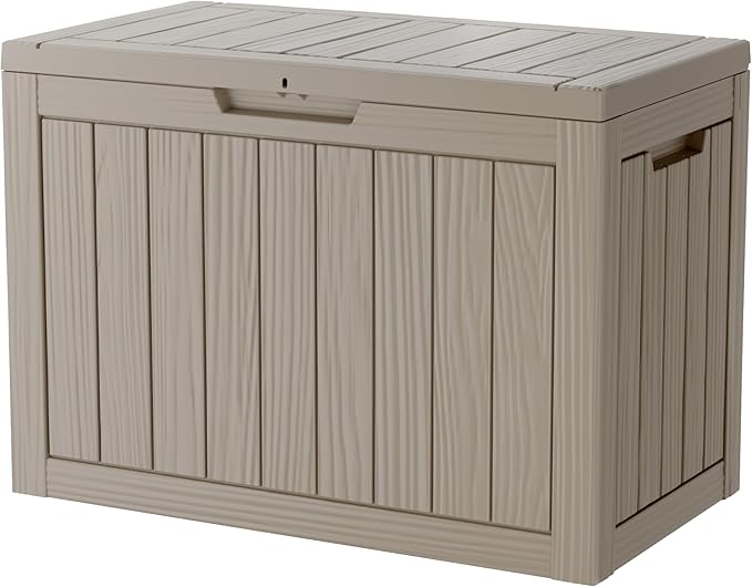Yardgrace 45 Gallon Outdoor Storage Box Waterproof, Resin Deck Boxes by Unknown