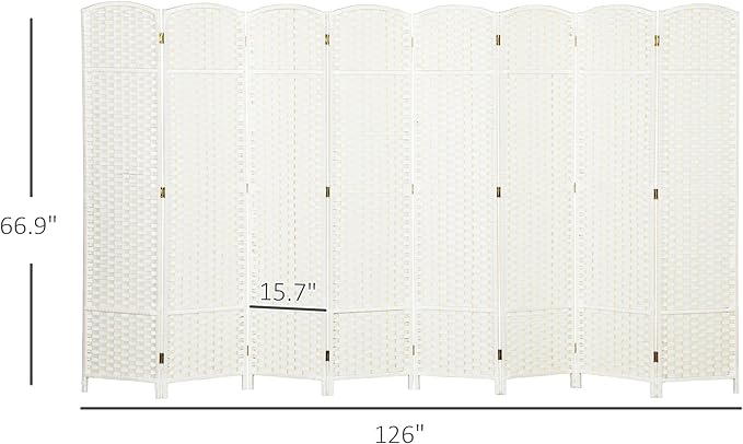 HOMCOM Room Divider, 8 Panel Folding Privacy Screen, 5.6' Tall Freestanding - Image 7