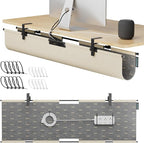 2-in-1 Under Desk Cable Management Tray & Privacy Panel, Dual-Sided Felt Cord by ERGOCOLLECT