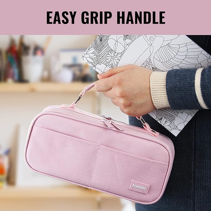 JOINPRO Pencil Case, Large Capacity Pencil Case Organizer; Double Zipper - Image 6