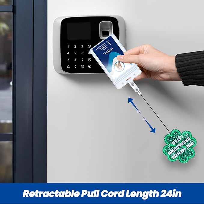 ONE Mental Breakdown Later… Funny Four-Leaf Clover Badge Reel | Retractable ID - Image 6
