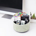 Hennaja Remote Control Holder, 360°Spinning PU Leather Desk TV Remote Caddy - Image 7