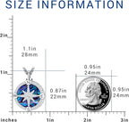 Compass Necklace for Women Men 925 Sterling Silver Pendant Urn Necklaces for - Image 3