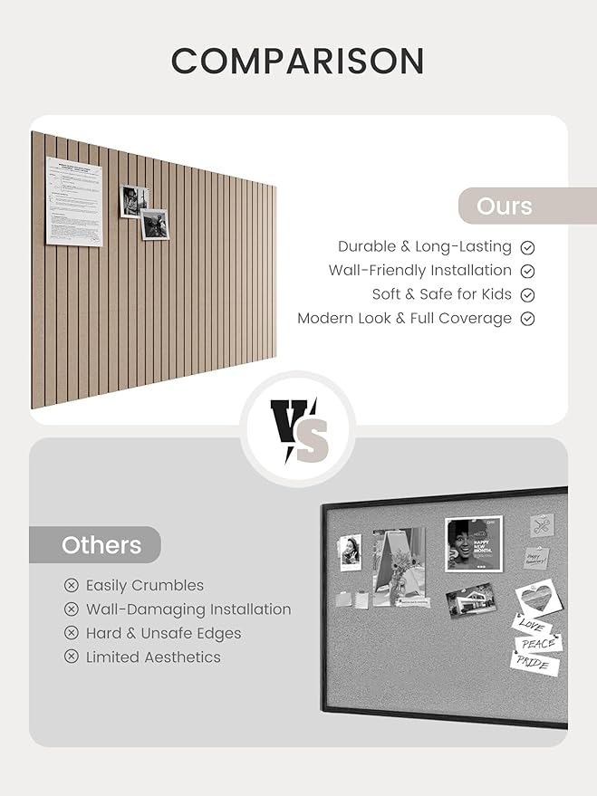 Bumusty Large Cork Board Alternative-47 x35 Felt Bulletin Board Tiles, - Image 7