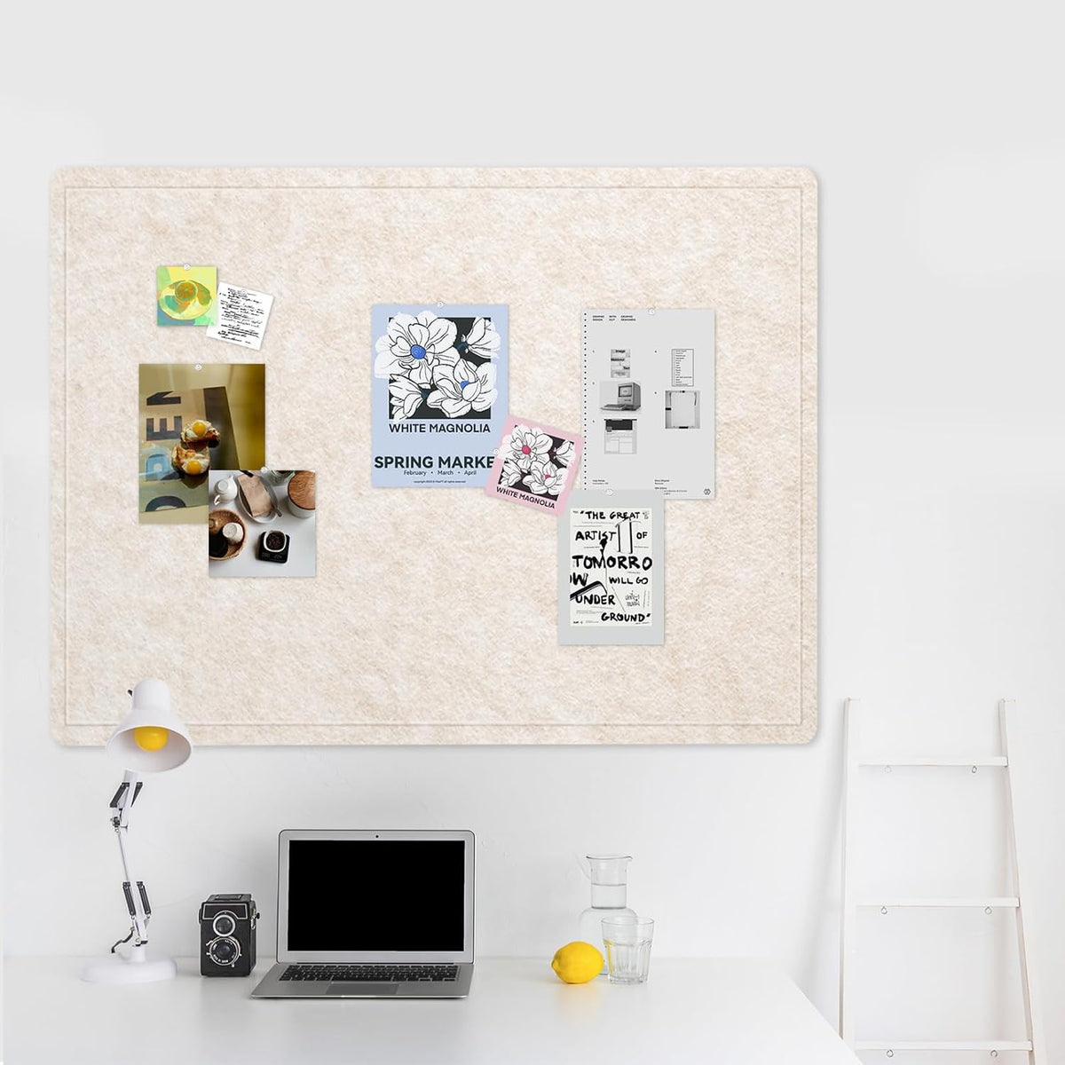 Felt Bulletin Board 48x36 inches, Decorative Pin Board for Home & Office